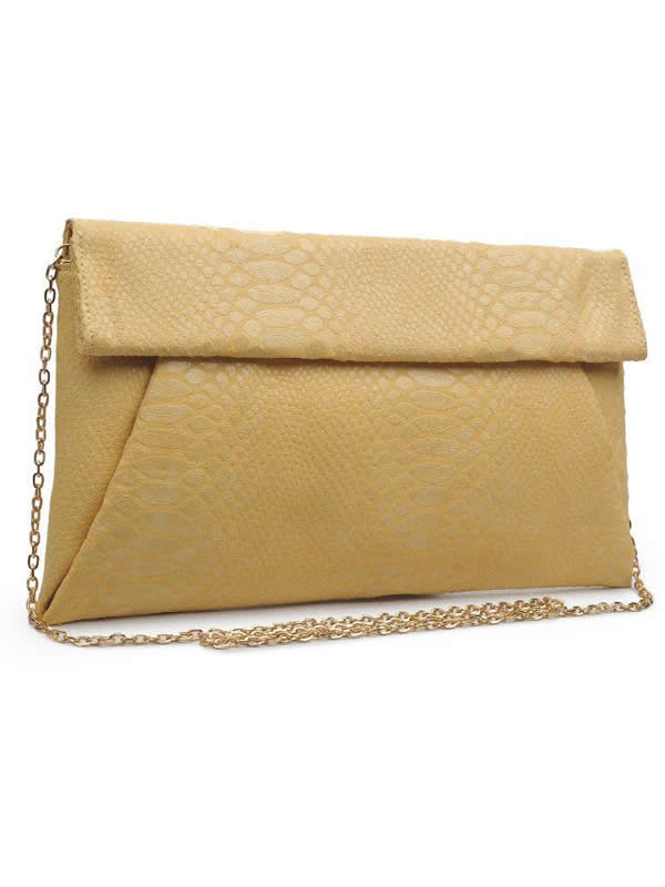 Emilia Snakeskin Vegan Leather Clutch Bag