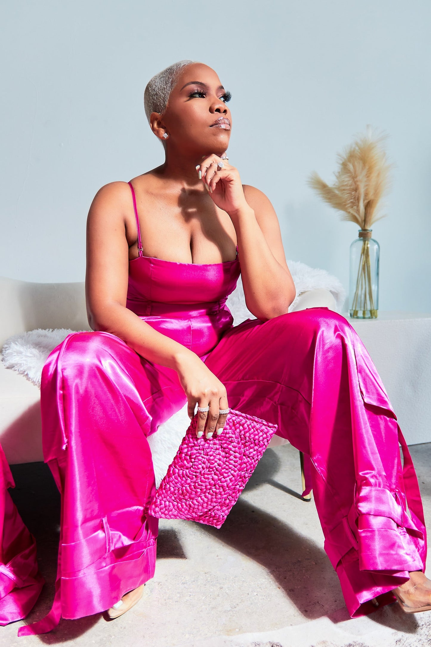 Pink Jumpsuit Shiny