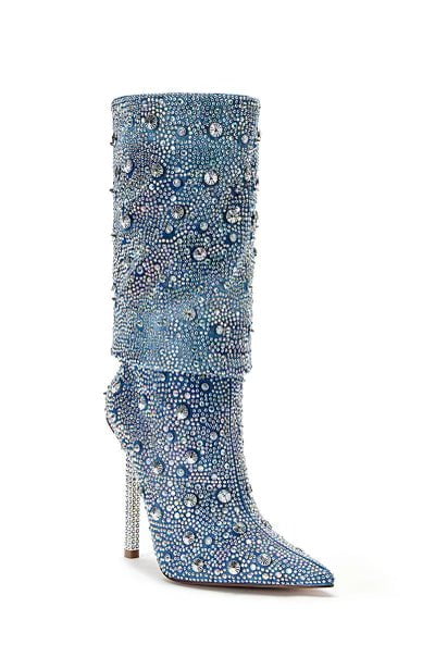 Denim Rhinestone Bootie