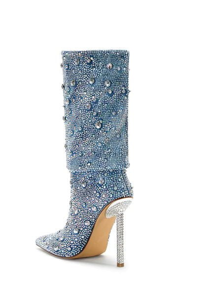 Denim Rhinestone Bootie