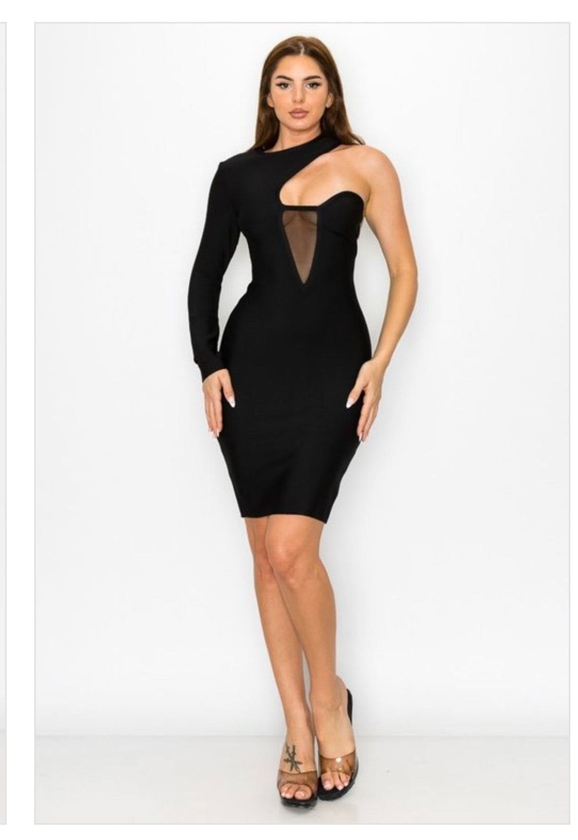 Lilly - One Sleeve Bandage Dress