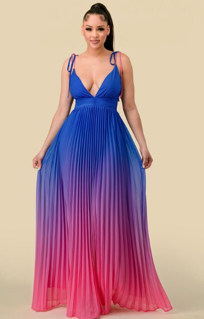 Ombre Pleat Dress