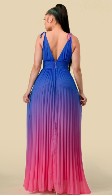 Ombre Pleat Dress