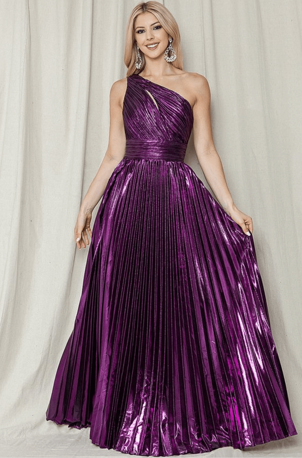 fitted lace wedding dress Purple Strapless Mermaid Long Formal Dress with Split Grape / 2 main image 0
