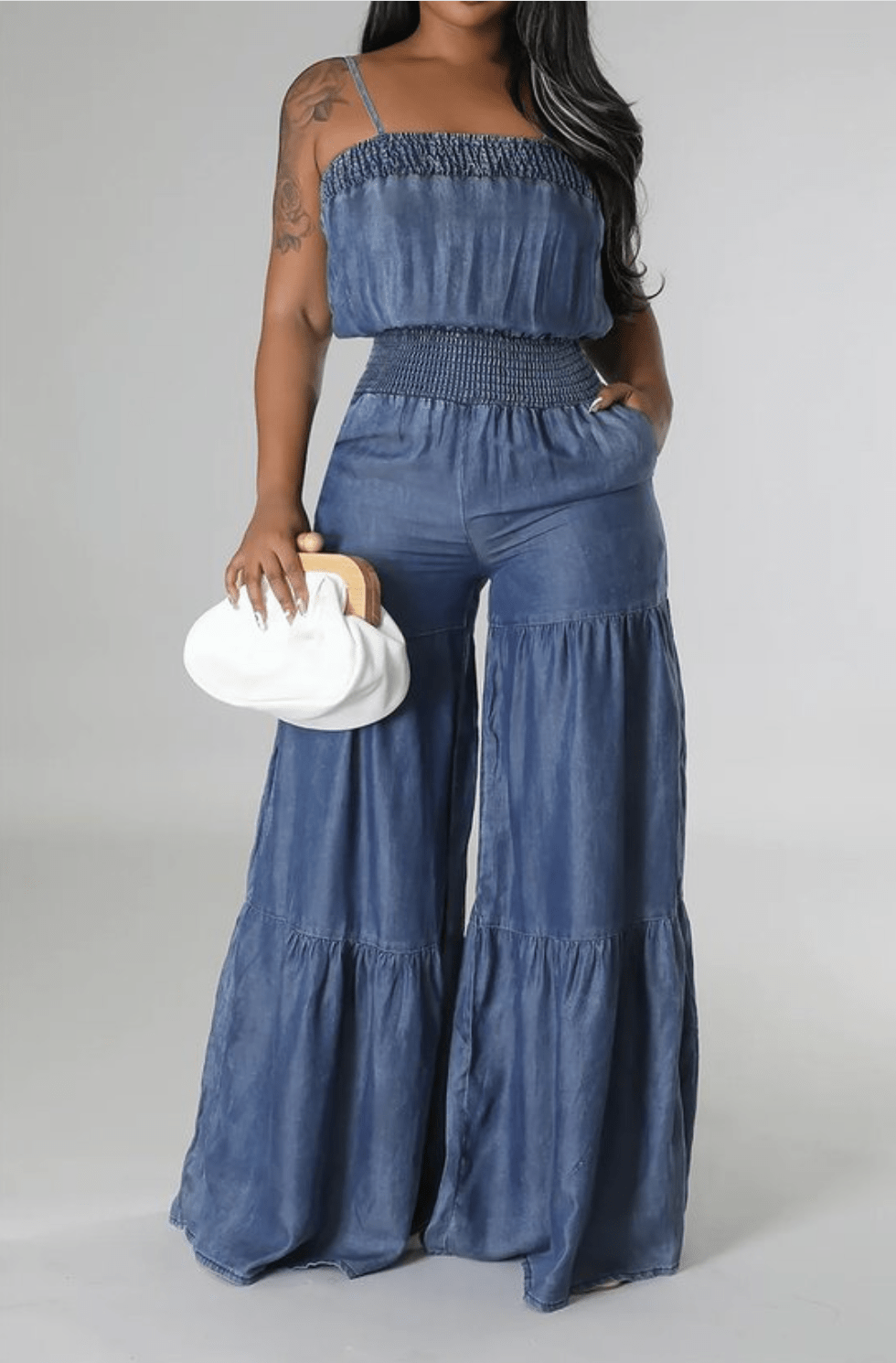 Denim Sleeveless Jumpsuit