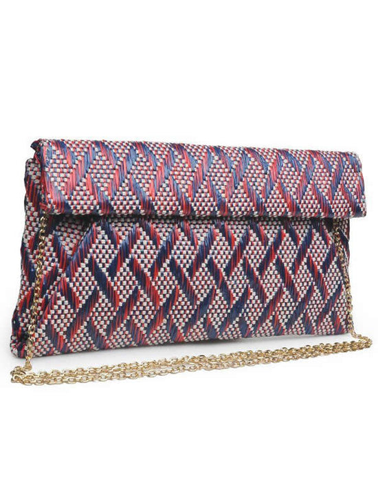 Emilia Woven Straw Closure Clutch Bag