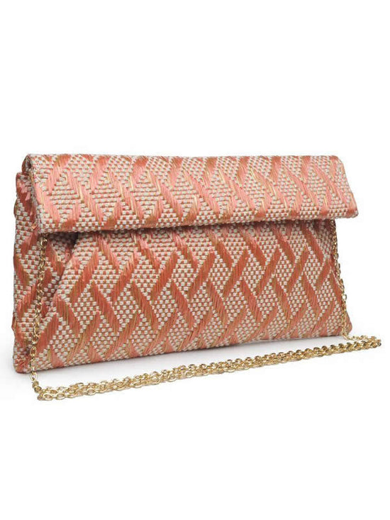 Emilia Woven Straw Closure Clutch Bag