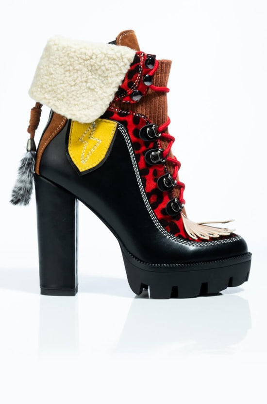 AZALEA WANG READY TO FIRE CHUNKY HEEL BOOTIE