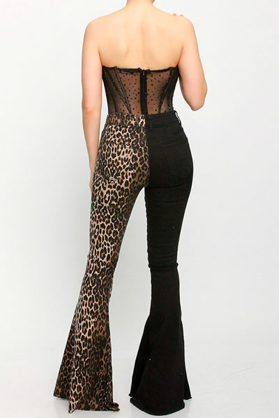 Half Leopard Print Pants