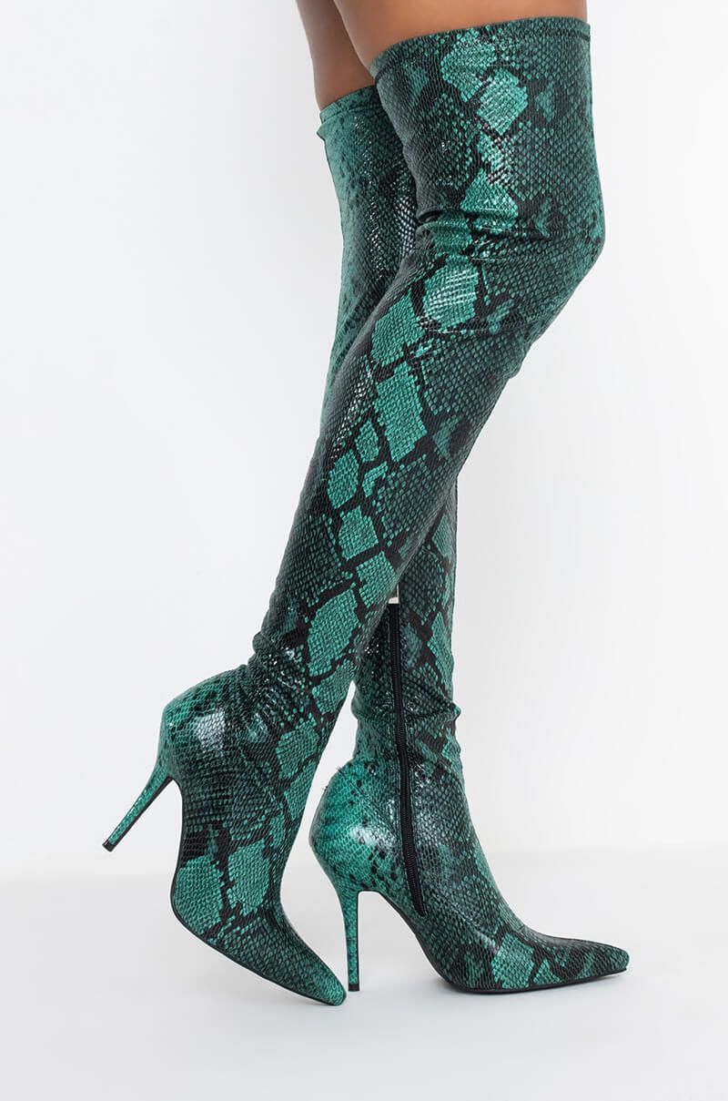 AZALEA WANG HOT LIKE WASABI STILETTO BOOT IN GREEN