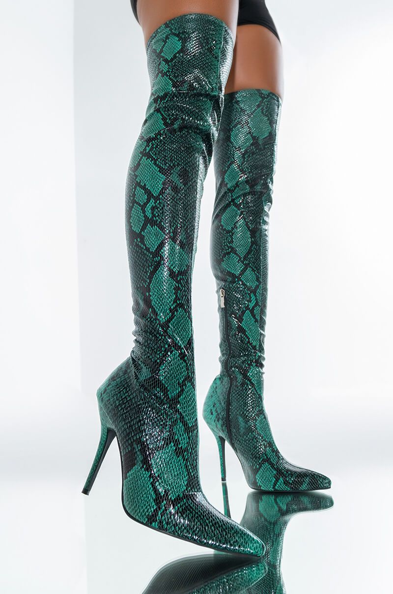 AZALEA WANG HOT LIKE WASABI STILETTO BOOT IN GREEN