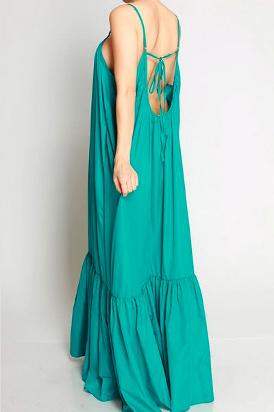 Green Sleeveless Maxi Dress