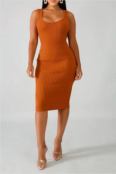 Rust 2 Piece Knit Dress and Top Set