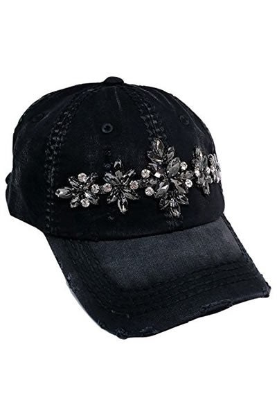 Black Zoey Glitz Baseball Cap