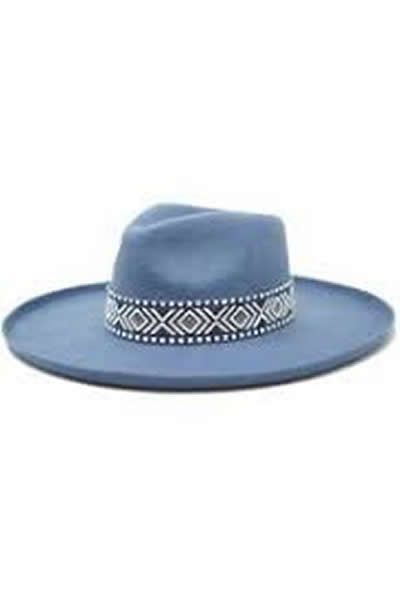 Powder Blue NIA - Flicked Edge Wool Panama Hat