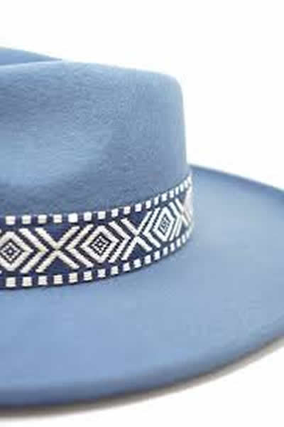 Powder Blue NIA - Flicked Edge Wool Panama Hat