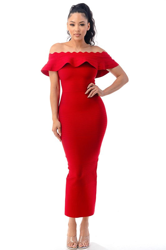 Red BANDAGE DRESS