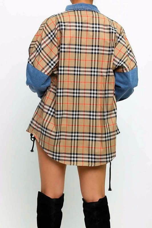 Check Plaid Denim Shirt