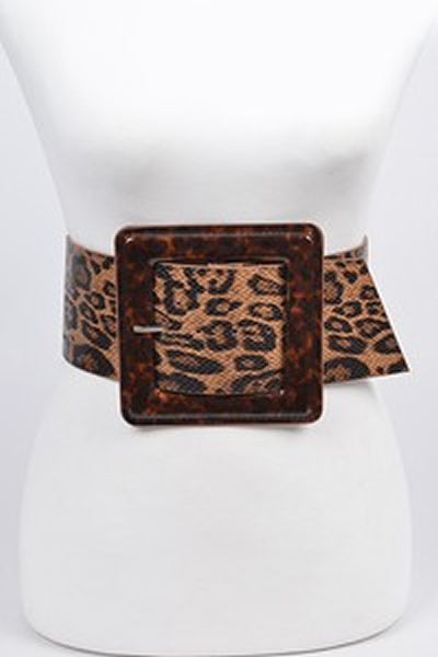 Leopard Iconic Square Buckle Belt