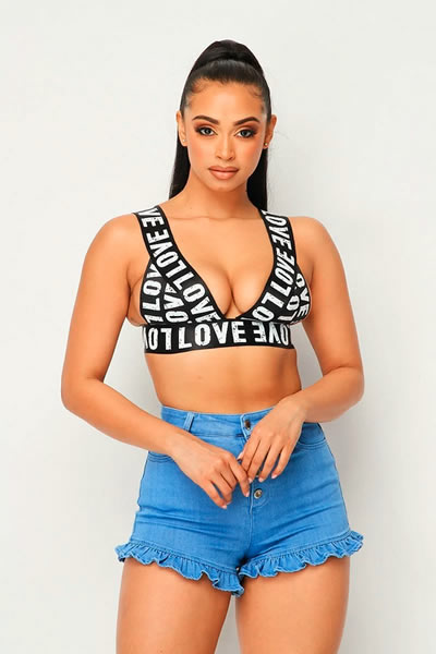 Black Love Sleeveless Top