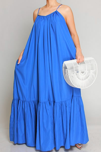 Royal Blue Spaghetti Strap Maxi Dress