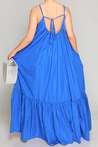 Royal Blue Spaghetti Strap Maxi Dress