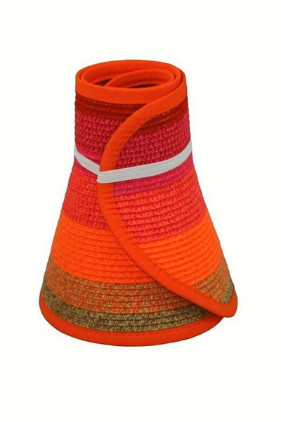 Orange Paper Braid Roll Visor