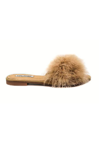 Cape Robbin - Nude Fur Sandals