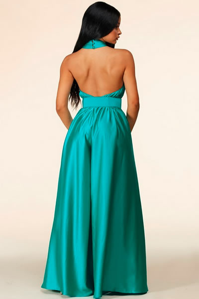 Teal Halter Jumpsuit