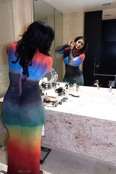 Rainbow Gradient Long Sleeve Maxi Dress