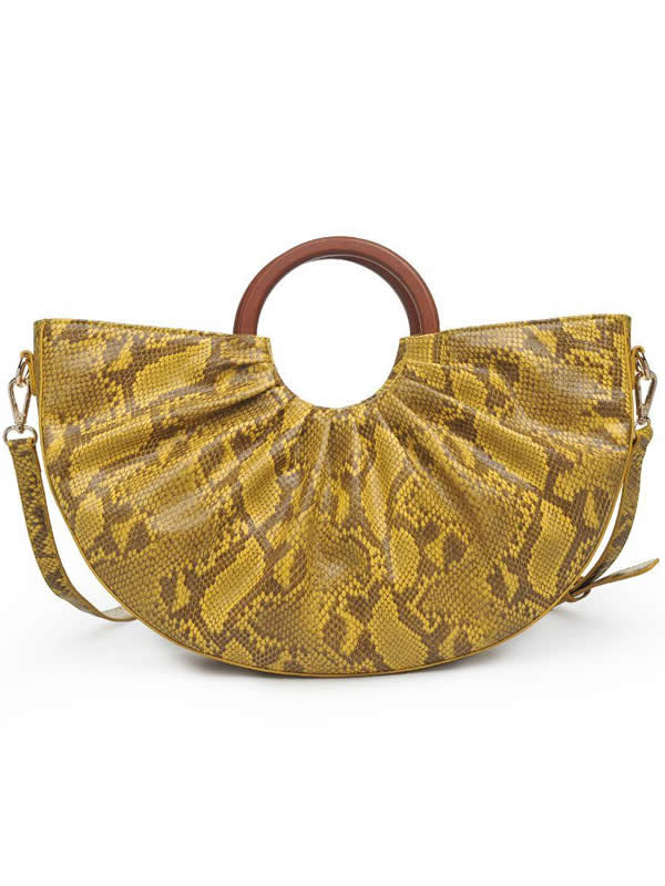 Moon Snakeskin Vegan Leather Satchel Bag