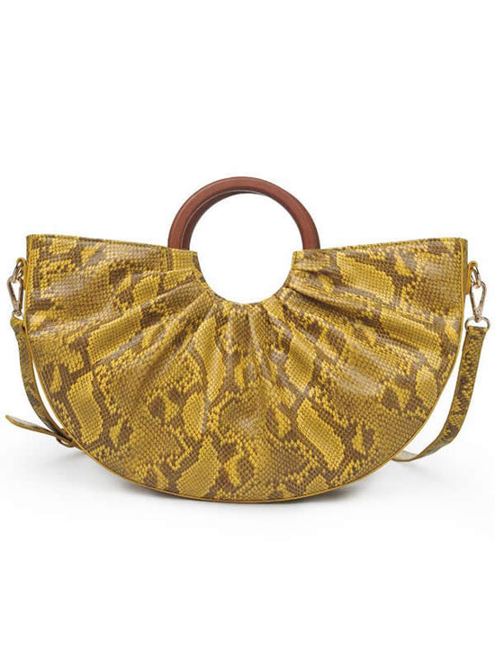 Moon Snakeskin Vegan Leather Satchel Bag