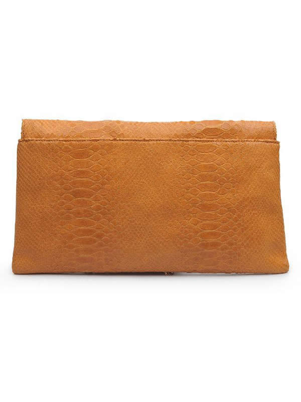 Emilia Snakeskin Vegan Leather Clutch Bag