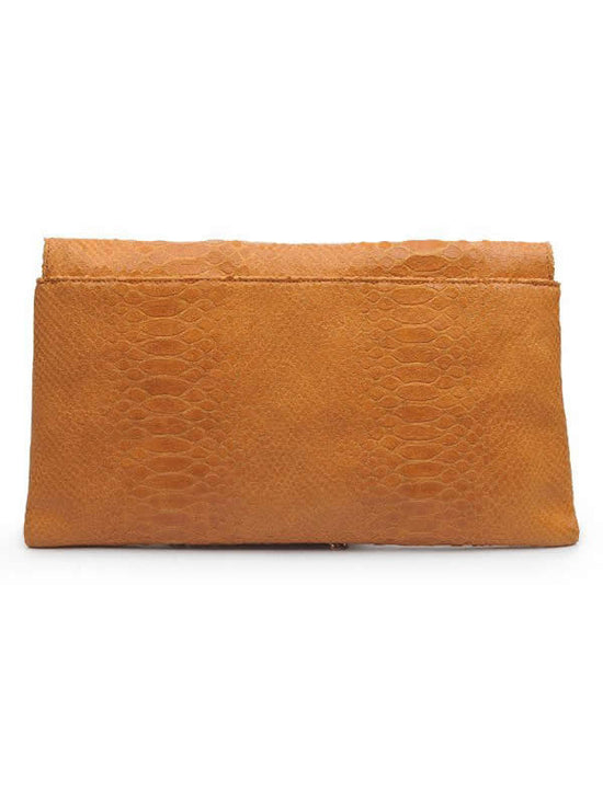 Emilia Snakeskin Vegan Leather Clutch Bag