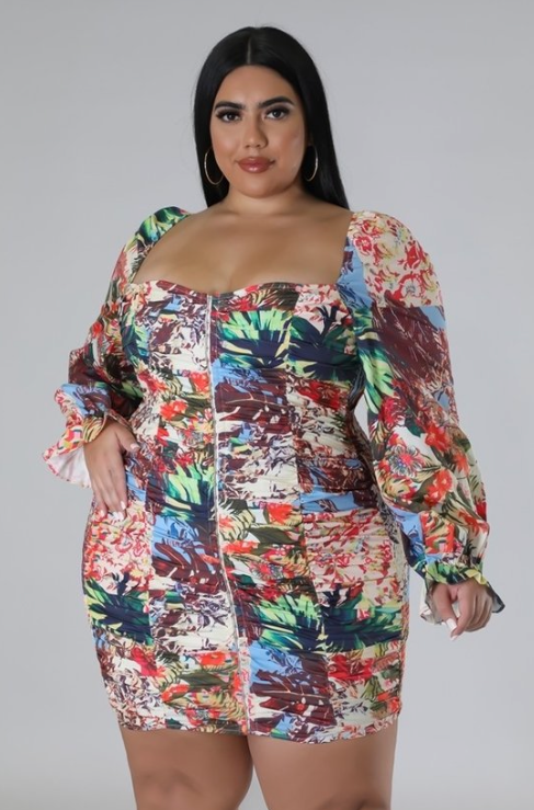 Floral Dress - Plus Size