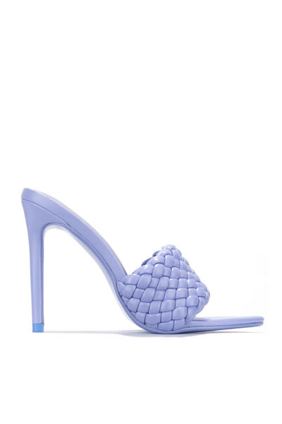 Periwinkle Anson Booked And Busy Heeled Mule