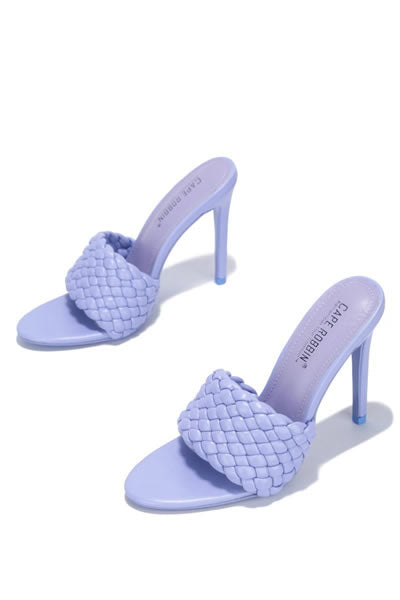 Periwinkle Anson Booked And Busy Heeled Mule