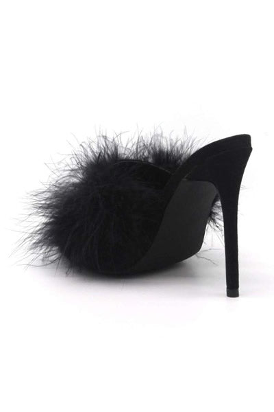 Cape Robbin - Aves Black Fur Shoes