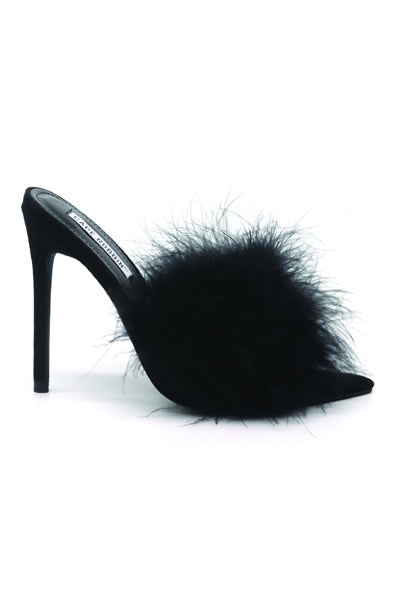 Cape Robbin - Aves Black Fur Shoes