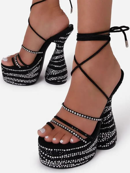 BITE ME DIAMOND HEELS PLATFORM SHOES