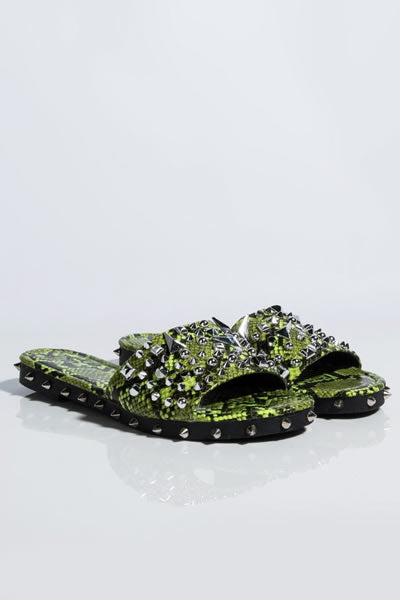 Cape Robbin - Tonie Lime Snake Sandals